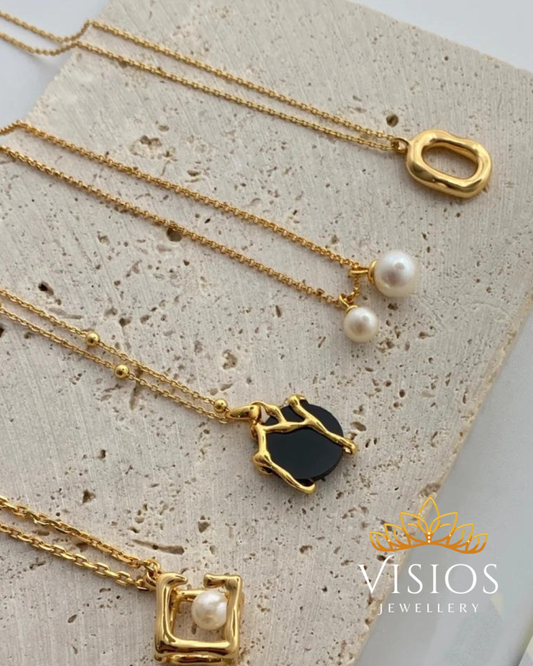 Pearl & Stone Gold-Plated Necklaces